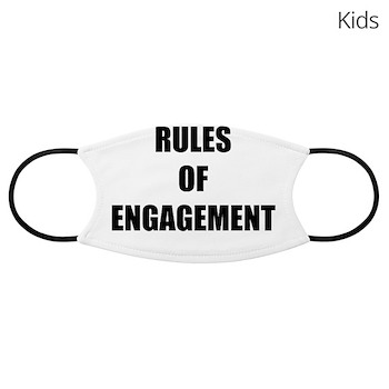 rules of engagementblack print kids face mask