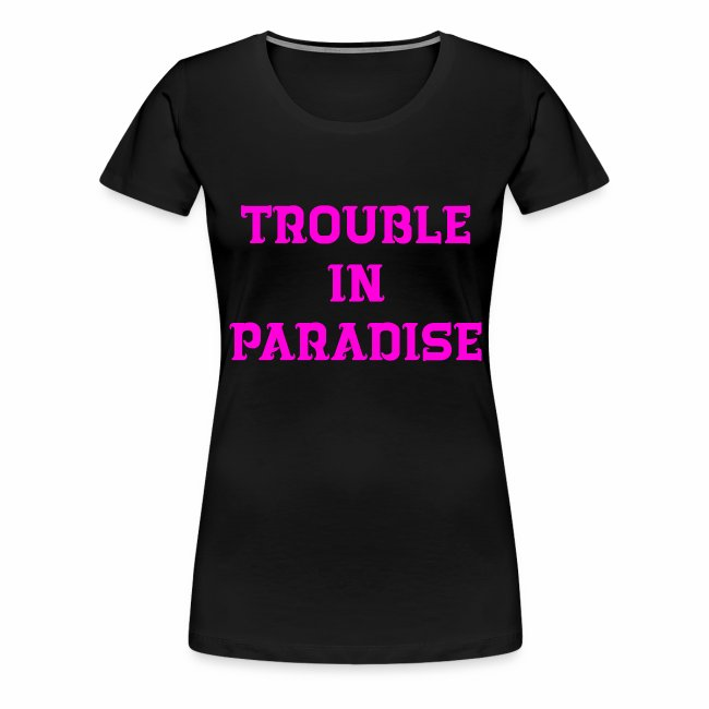 trouble in paradise pink print