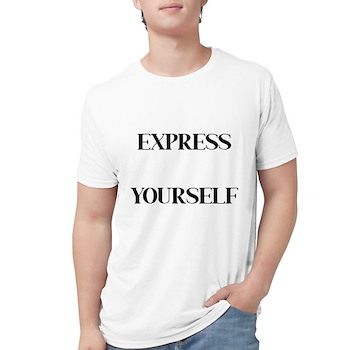 express yourselfblack print mens deluxe tshirt